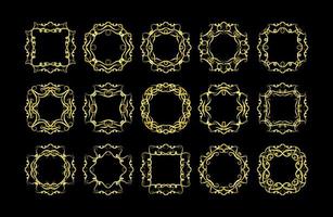 gouden randen elementen set collectie, ornament vector