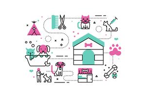 Animal Shelter-illustraties vector