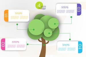 Ontwerpsjabloon Business 4 stappen infographic grafiekelement met plaatsdatum voor presentaties, Vectoreps10. vector