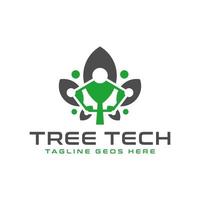 toekomstige boom technologie illustratie logo ontwerp vector