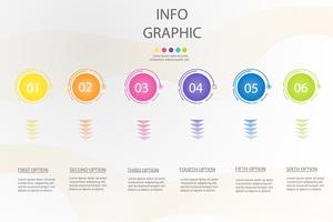 Ontwerpsjabloon Business 6 stappen infographic grafiekelement met plaatsdatum voor presentaties, Vectoreps10. vector