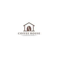 koffiehuislogo door koffiebonen en huis te combineren vector