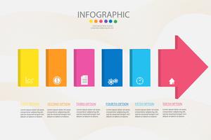 Ontwerpsjabloon Business 5 stappen infographic grafiekelement met plaatsdatum voor presentaties, Vectoreps10. vector