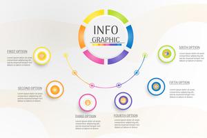 Ontwerpsjabloon Business 6 stappen infographic grafiekelement met plaatsdatum voor presentaties, Vectoreps10. vector