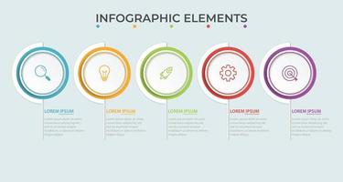 presentatie zakelijke infographic sjabloon met 5 opties vectorillustratie vector