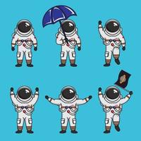 Astronout cartoon set vector illustratie