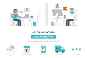 Online dokter Concept vector