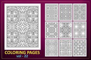 mandala kdp kleurplaat ontwerp. kleurplaat mandala achtergrond. zwart-wit bloemen kleurboek patroon. vector