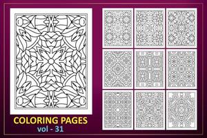 mandala kdp kleurplaat ontwerp. kleurplaat mandala achtergrond. zwart-wit bloemen kleurboek patroon. vector