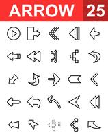 25 Pijllijnpictogram vector