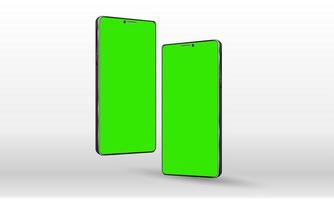 realistisch smartphonemodel. groene scherm. vector mobiel apparaatconcept.