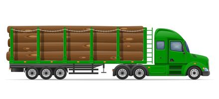 vrachtwagen oplegger levering en transport van bouwmaterialen concept vectorillustratie vector