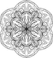 doodle mandala kleurboekpagina voor volwassenen en kinderen. wit en zwart rond decoratief vector