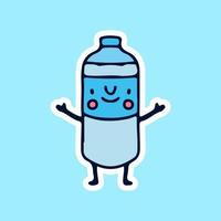 schattig water in fles cartoon doodle. illustratie voor t-shirt poster logo sticker of kleding koopwaar. vector