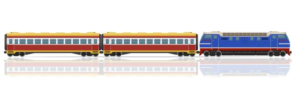 spoorwegtrein met locomotief en wagens vectorillustratie vector