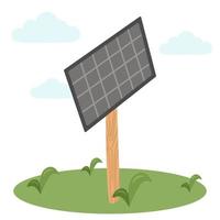 zonnepanelen voor milieuvriendelijke energieopwekking. vectorillustratie van het concept van economie, hernieuwbaarheid en beschikbaarheid van elektriciteit vector