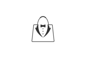 vlinderdas smoking pak heer mode kleermaker kleding vintage klassiek logo ontwerp vector