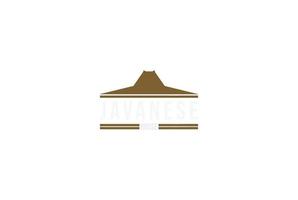 eenvoudig minimalistisch traditioneel huis uit Midden-Java logo ontwerp vector