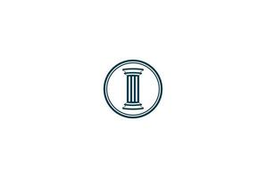 eenvoudige minimalistische pijler kolom advocaat advocatenkantoor logo ontwerp vector