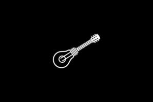 vintage retro gloeilamp gitaar muziek creatief idee logo ontwerp vector