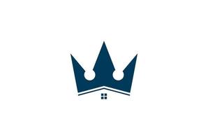 koning koningin kroon huis appartement onroerend goed bedrijf logo ontwerp vector