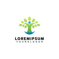creatief boomman kleurrijk logo-ontwerp vector