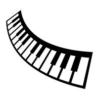 Piano toetsenbord muziekinstrument vector pictogram