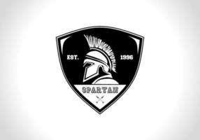 Spartaans schild embleem logo. vintage klassieke spartaanse helm. vector