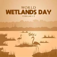 wereld wetlands dag vectorillustratie. geschikt voor poster, banners, campagne en wenskaart. vector