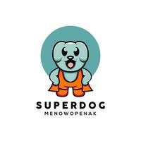schattig super hond logo-ontwerp vector