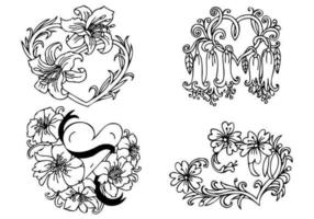 Bloemen Hart Vector Pack