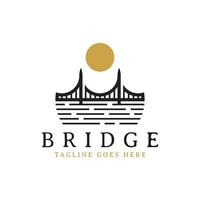 brug vintage stijl logo ontwerp vector