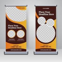 eten en restaurant roll-up banner ontwerpsjabloon vector