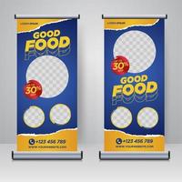 eten en restaurant roll-up banner ontwerpsjabloon vector