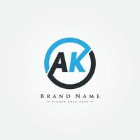 beginletter ak-logo - eenvoudig bedrijfslogo vector