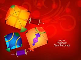 makar sankranti traditioneel indisch festival achtergrondontwerp vector