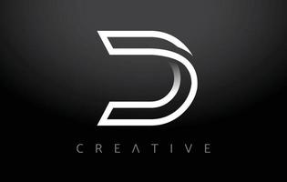 d logo letterpictogram monogram. d-letterontwerp met wit lijnmonogram en minimalistische moderne creatieve look vector