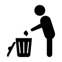 prullenbak pictogram geïsoleerd op een witte achtergrond. vector