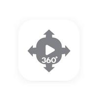 360 graden panoramische video-inhoud icoon vector