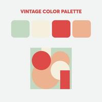 vintage kleurenpalet met voorbeeld van geometrische kunst vector