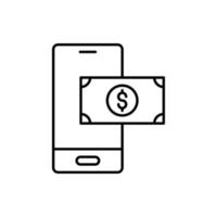 pictogram voor online mobiel betalen vector