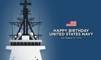 Verenigde Staten marine verjaardag achtergrondontwerp vector