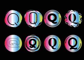 q letter-logo en pictogramontwerpbundel vector