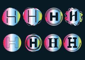 h letter logo en pictogramontwerpbundel vector