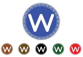 w brief logo en pictogram ontwerpsjabloon vector