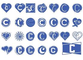 c letter logo en pictogramontwerpbundel vector
