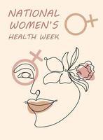 nationale vrouwengezondheidsweek concept vector voor web, app. evenement op moederdag om de gezondheid van vrouwen aan te moedigen in mei.