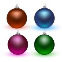 kleurrijke kerstballen. set van geïsoleerde realistische decoraties vector