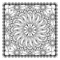 cirkelvormig patroon in de vorm van mandala voor henna, mehndi, tatoeage, decoratie. decoratief ornament in etnische oosterse stijl. kleurboek pagina. vector