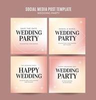 instagram post bruiloft uitnodiging webbanner sjabloon retro hellingen elegantie abstract wazig ruimte gebied vector